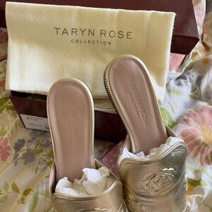 Gold soft napa evening slippers /sandal